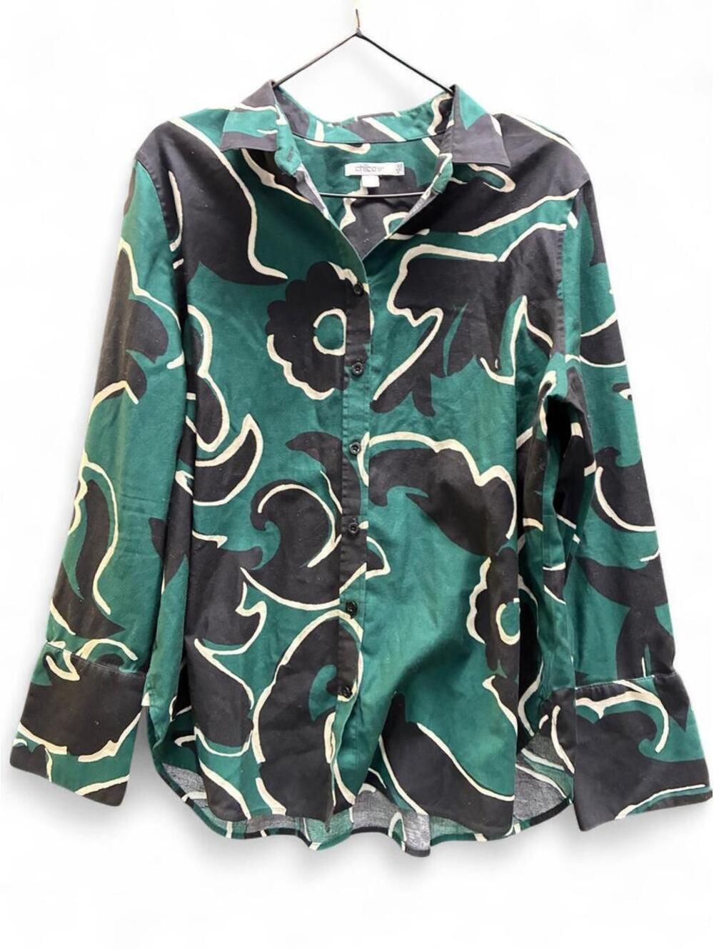 Chico's Women's Green and Multi Blous